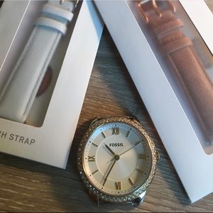 Fossil watch face & unused bands!